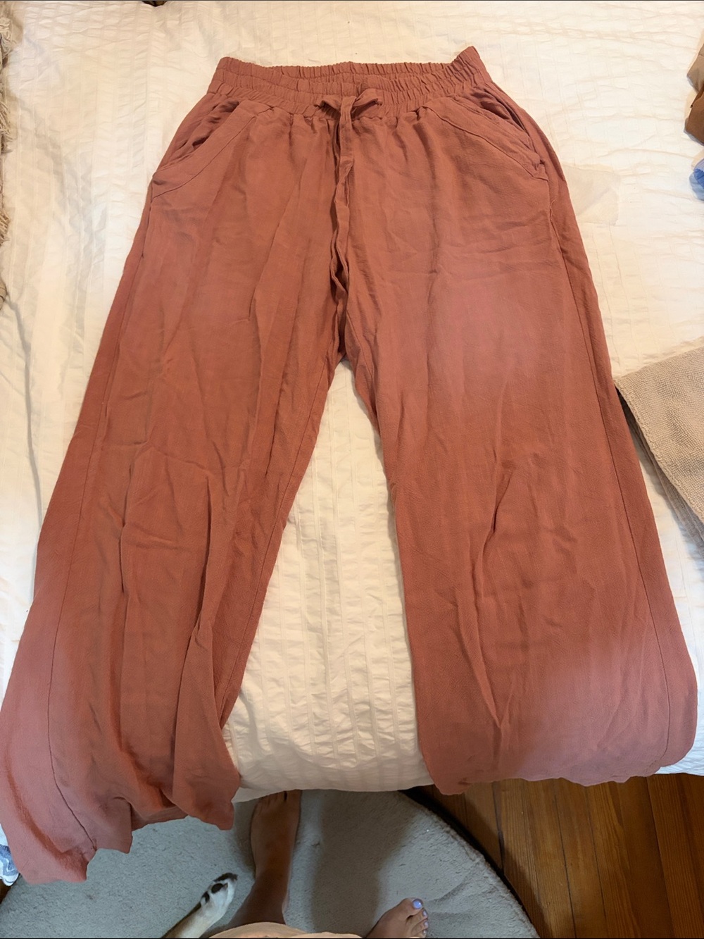 Sienna Sky Dusty Rose Elastic Waist Wide Leg Pants